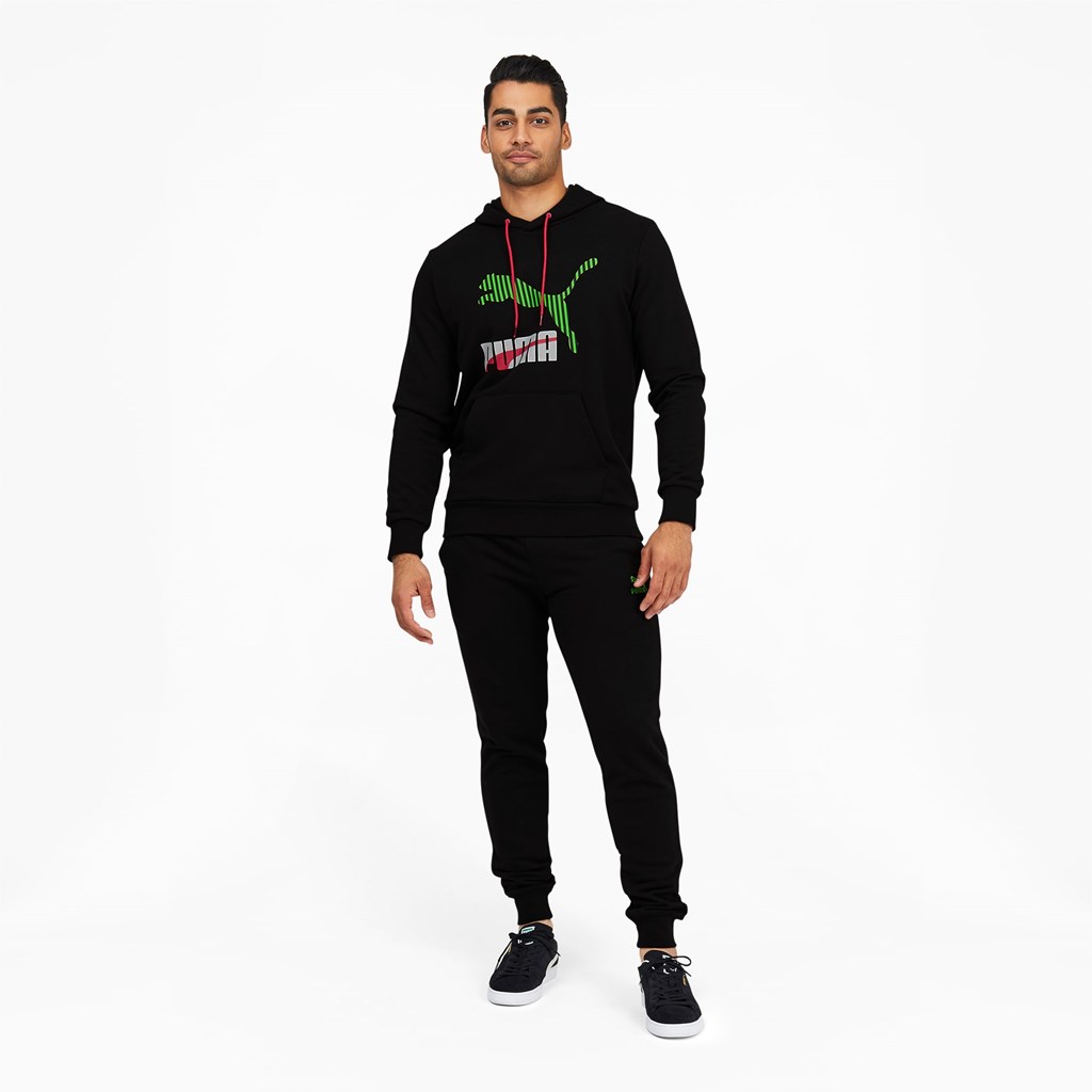 Puma Dazed Classics Logo Hættetrøje Herre Sort | 732146CJY