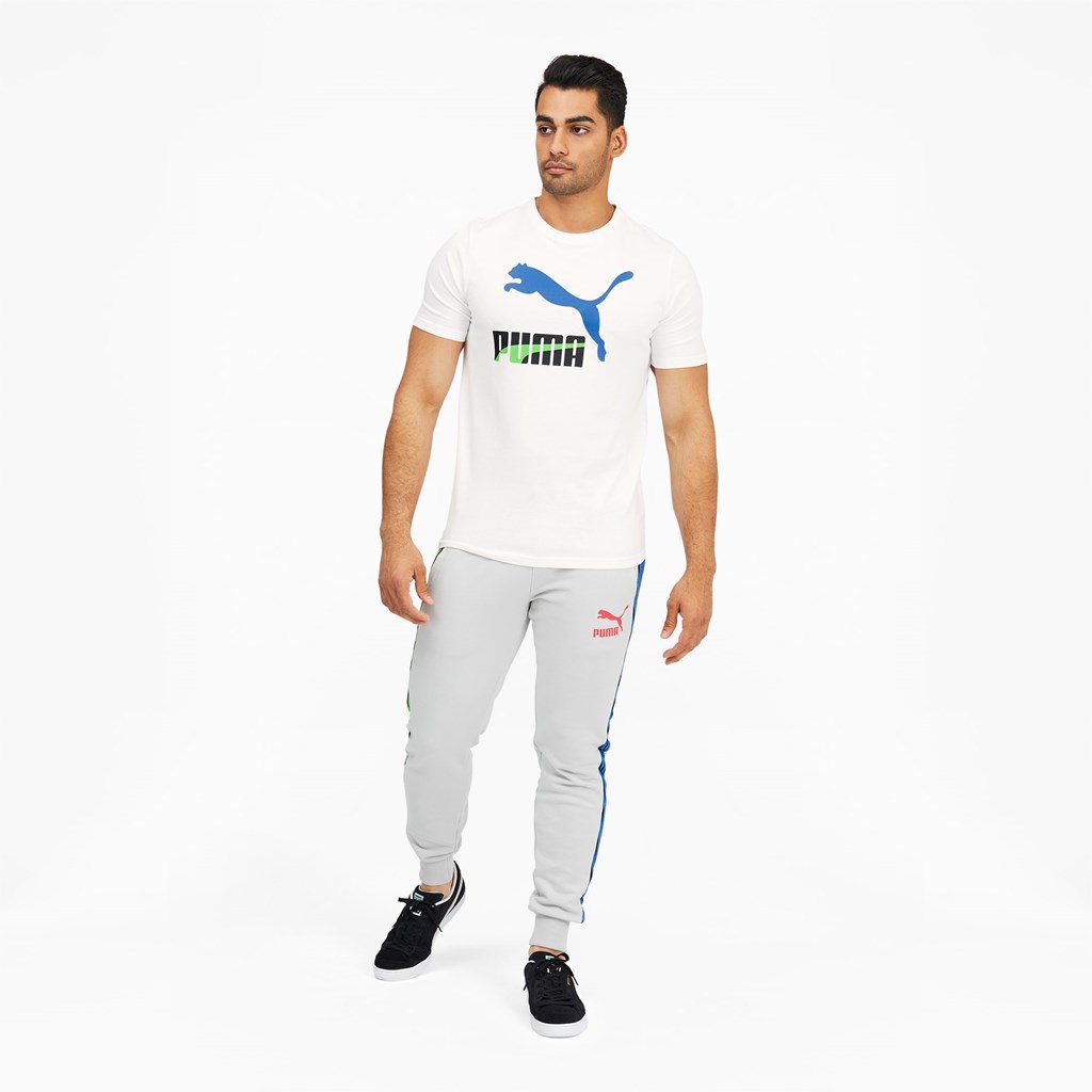 Puma Dazed Classics Logo Løbe T-shirt Herre Hvide | 149073HGQ