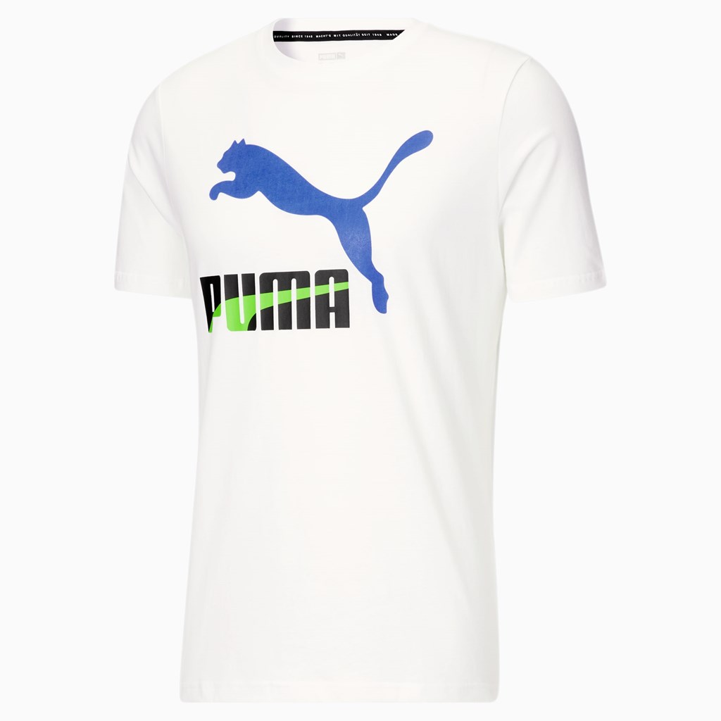 Puma Dazed Classics Logo Løbe T-shirt Herre Hvide | 149073HGQ