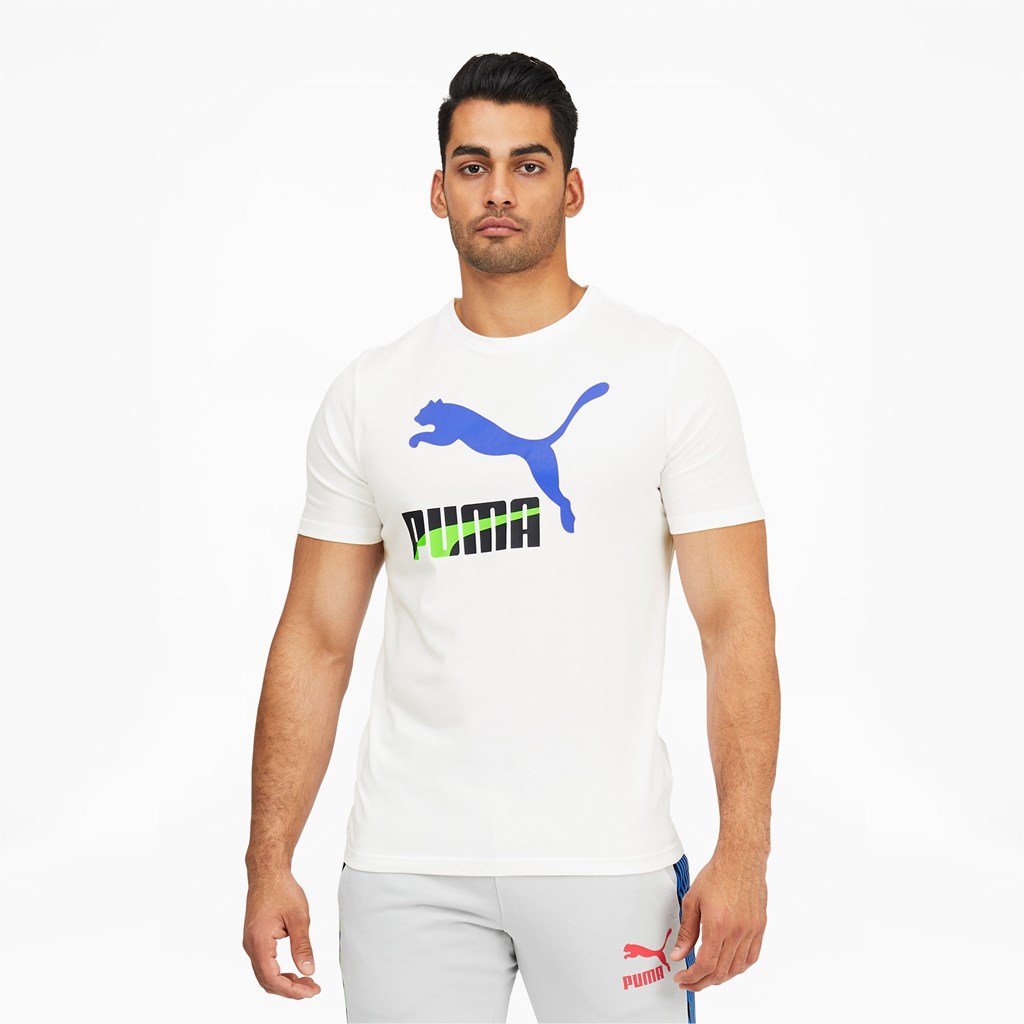 Puma Dazed Classics Logo Løbe T-shirt Herre Hvide | 149073HGQ