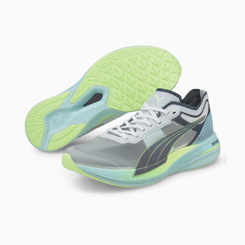 Puma Deviate NITRO ELITE Løbesko Herre Hvide Mørkelyse | 239470BZH