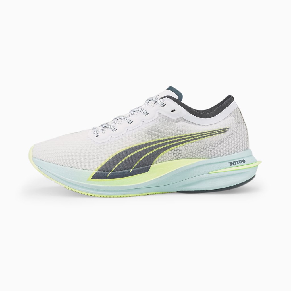 Puma Deviate NITRO Løbesko Dame Hvide Mørkelyse | 946803GRL