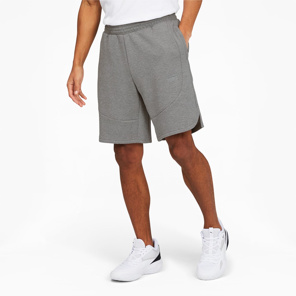 Puma Dime Basketball Shorts Herre Medium Gray Heather / Medium Gray Heather | 429537DGX