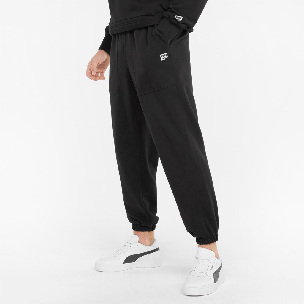 Puma Downtown French Terry Sweatpants Herre Sort | EW5947681