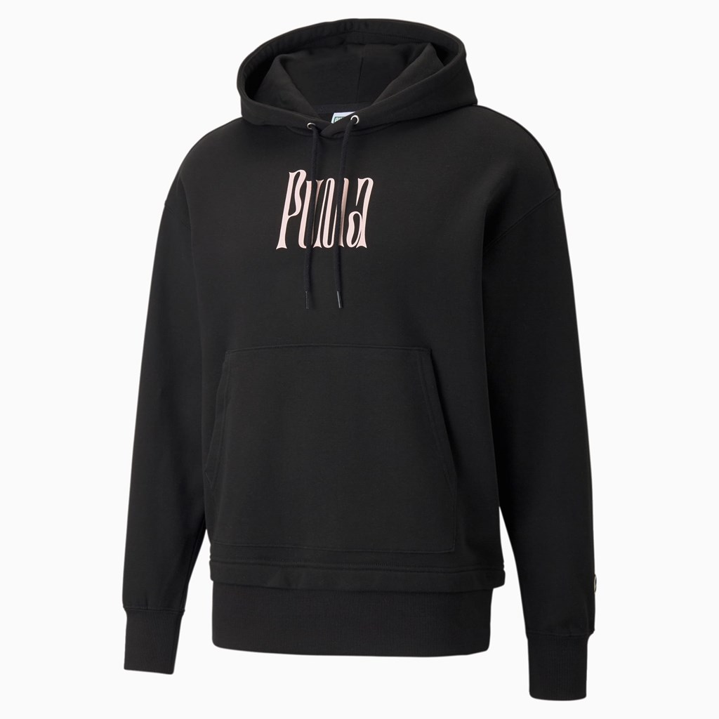 Puma Downtown Graphic French Terry Hættetrøje Herre Sort | 451360WBX