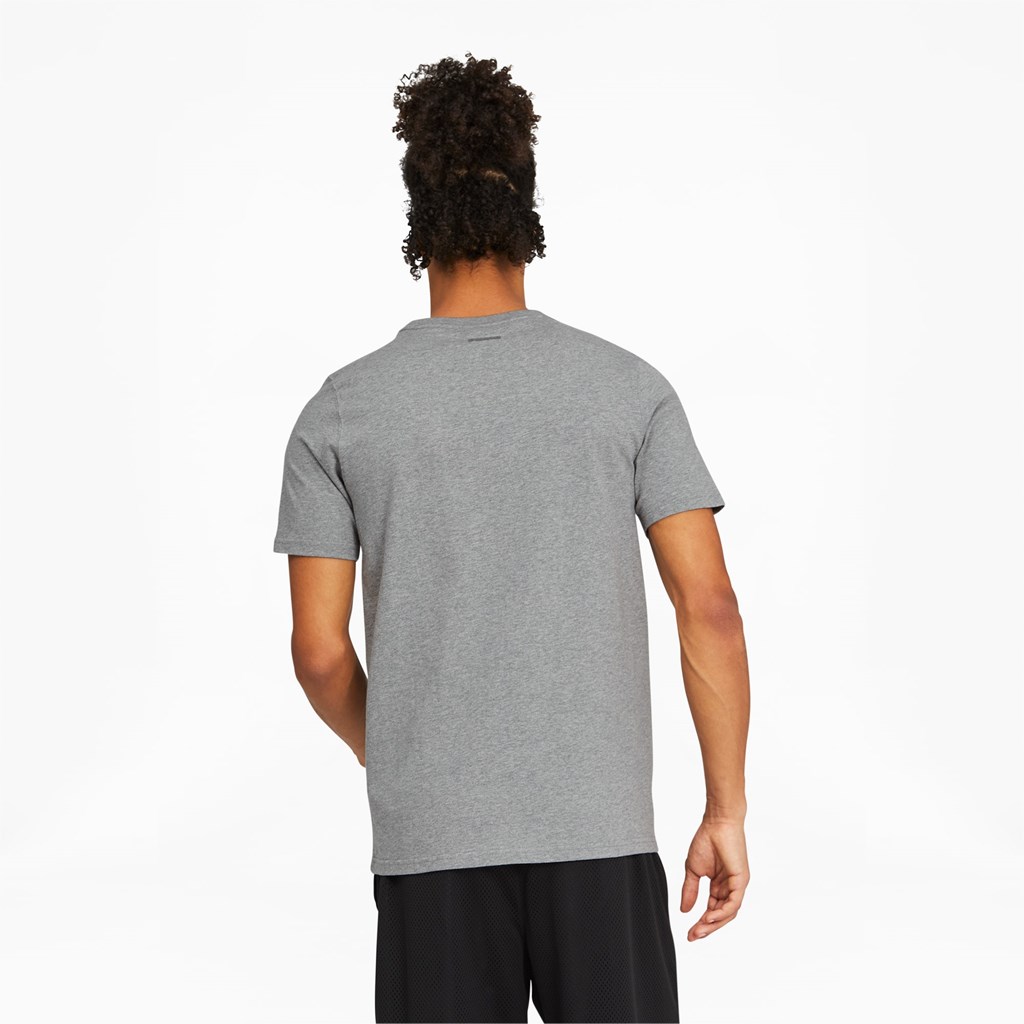 Puma Dylan Kort Sleeve Basketball Løbe T-shirt Herre Medium Gray Heather | 384296OHN