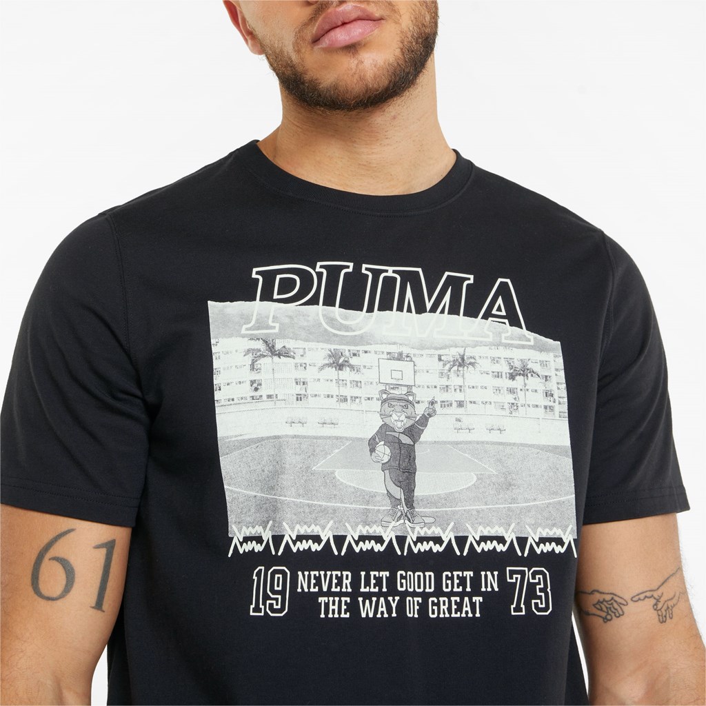 Puma Dylan Kort Sleeve Basketball Løbe T-shirt Herre Sort Hvide | 694283LJV