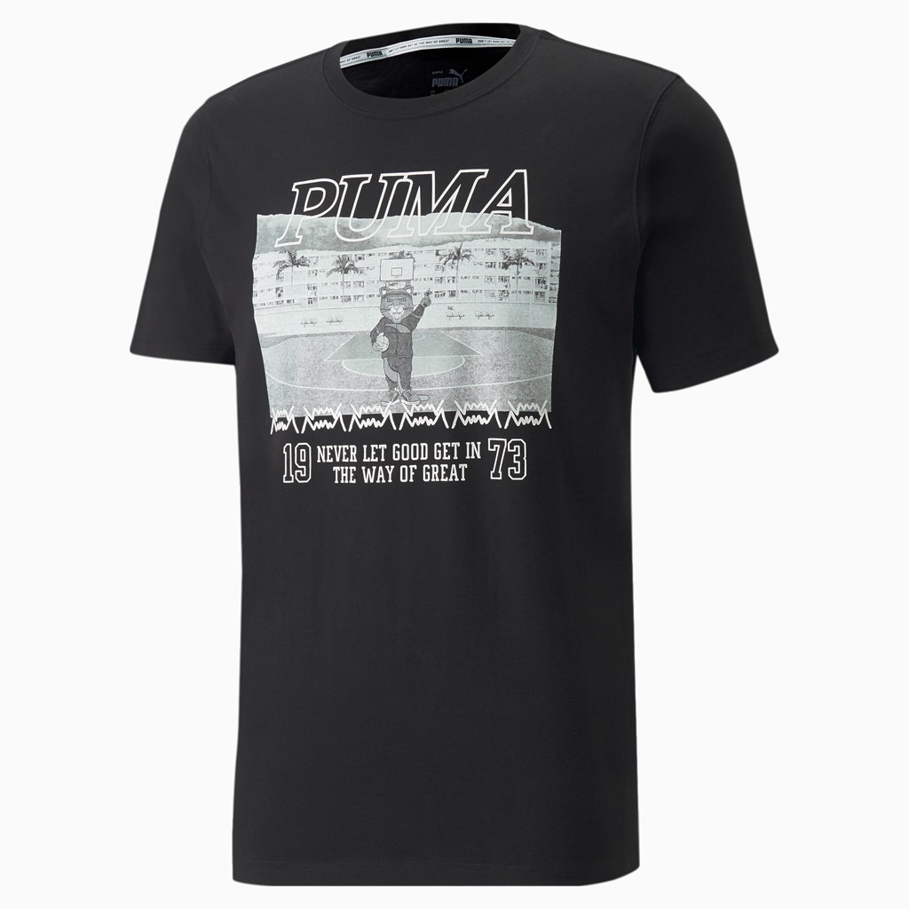 Puma Dylan Kort Sleeve Basketball Løbe T-shirt Herre Sort Hvide | 694283LJV