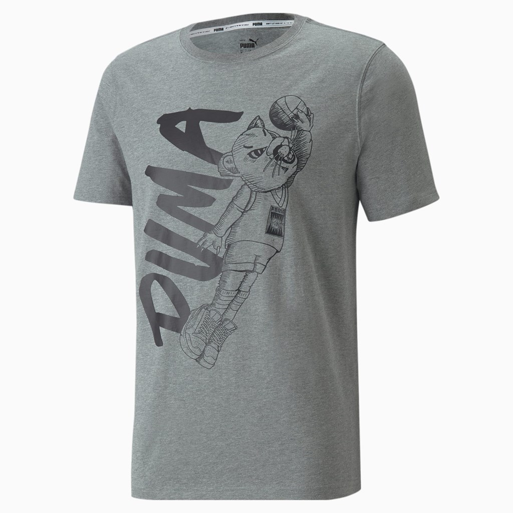 Puma Dylan Kort Sleeve Basketball Løbe T-shirt Herre Sort | 780693ZJX