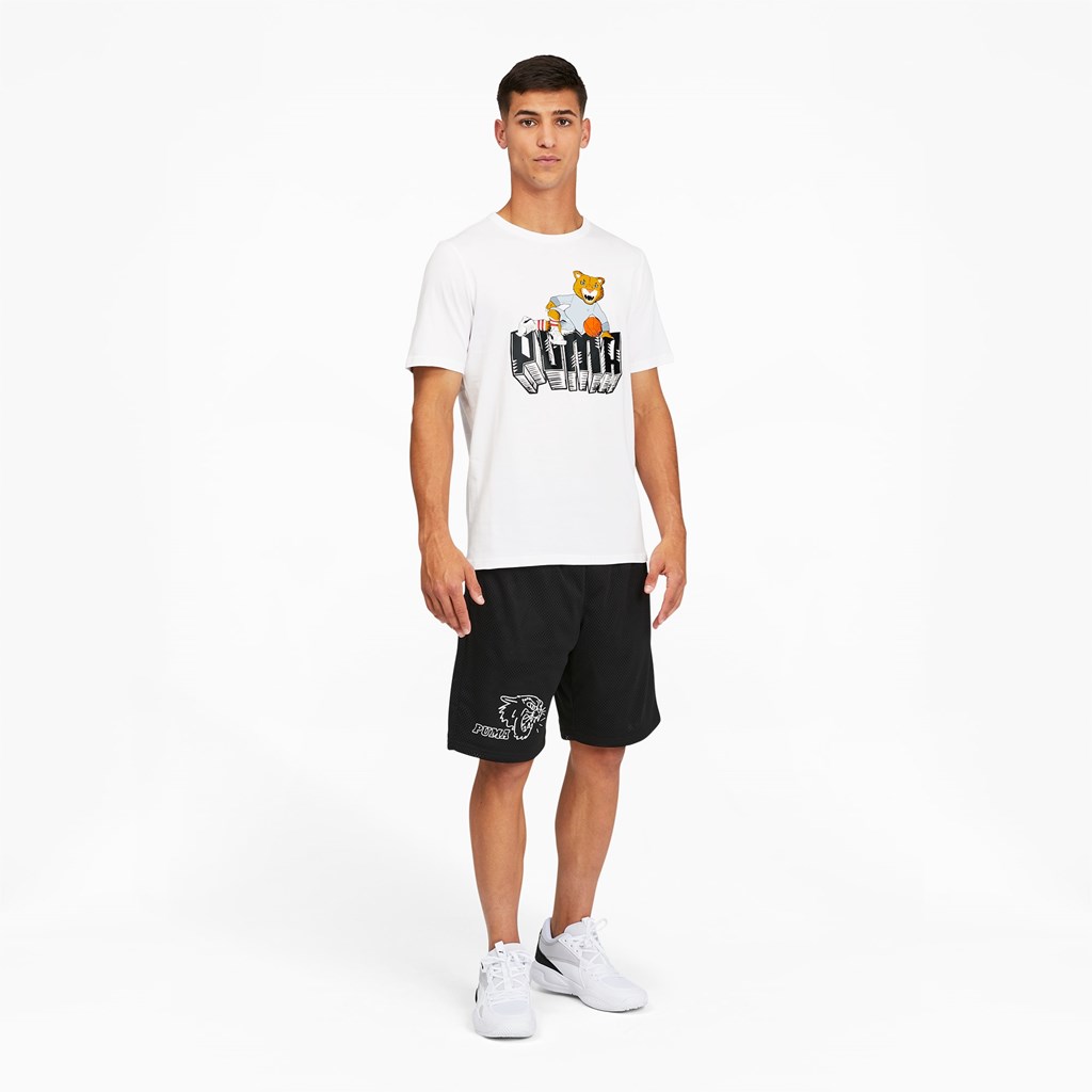 Puma Dylan Kort Sleeve Basketball Løbe T-shirt Herre Hvide | 839746XCA