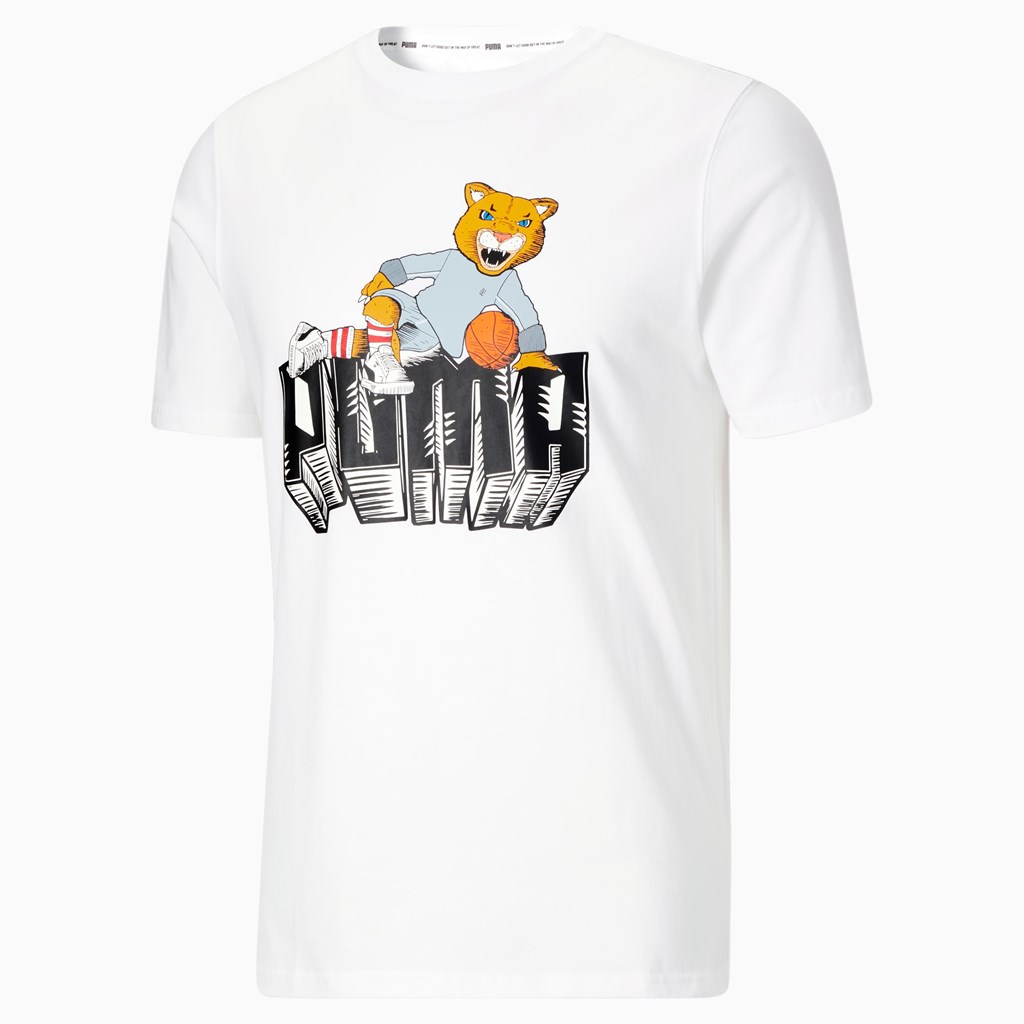 Puma Dylan Kort Sleeve Basketball Løbe T-shirt Herre Hvide | 839746XCA