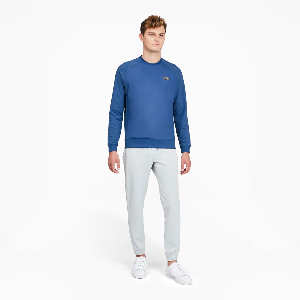 Puma EGW CLOUDSPUN PM Golf Crewneck Trøjer Herre Blå | XR9817520