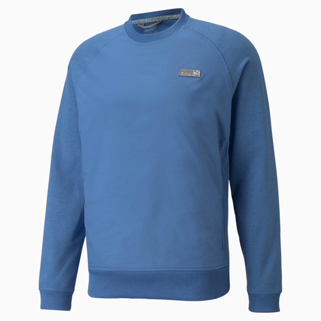 Puma EGW CLOUDSPUN PM Golf Crewneck Trøjer Herre Blå | XR9817520