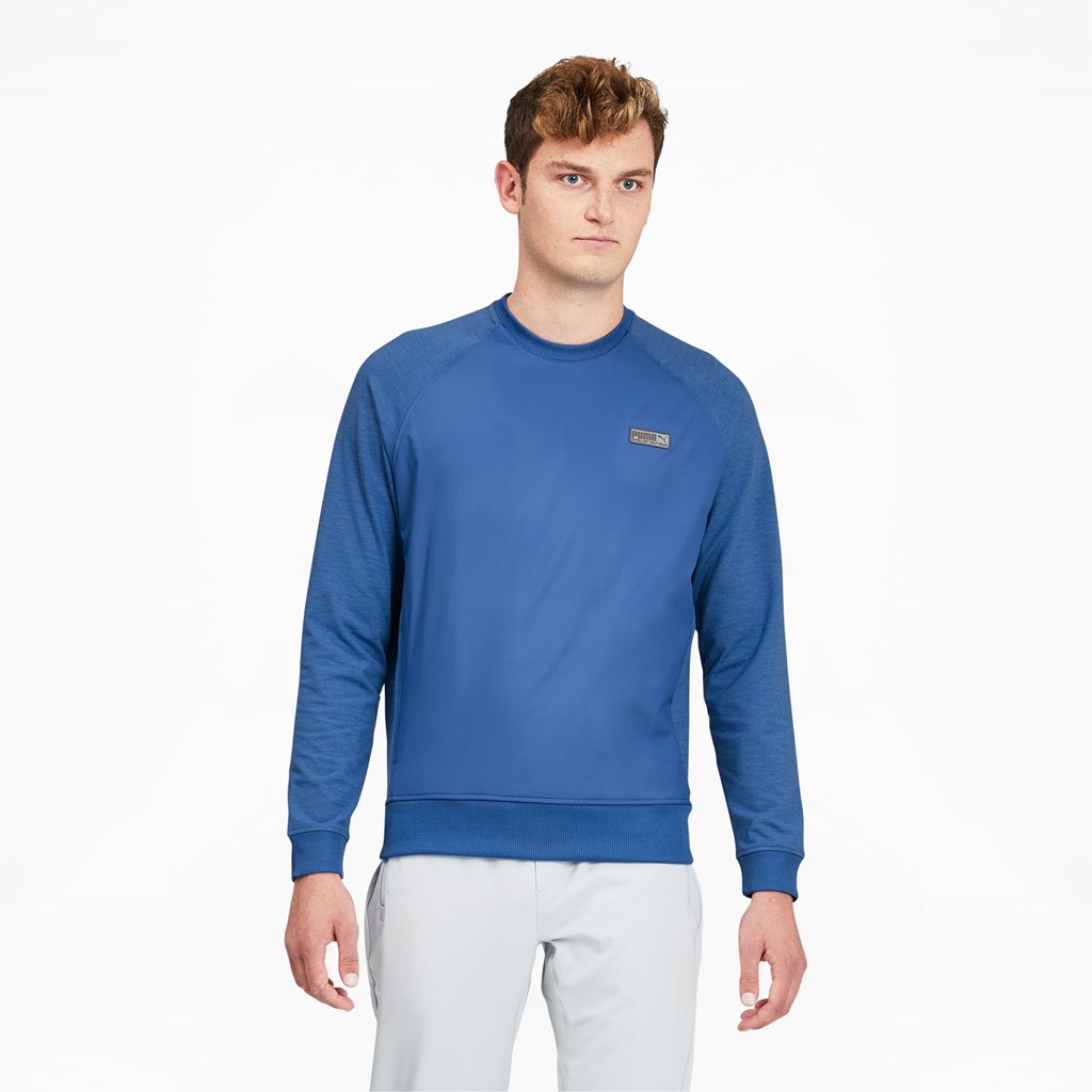 Puma EGW CLOUDSPUN PM Golf Crewneck Trøjer Herre Blå | XR9817520