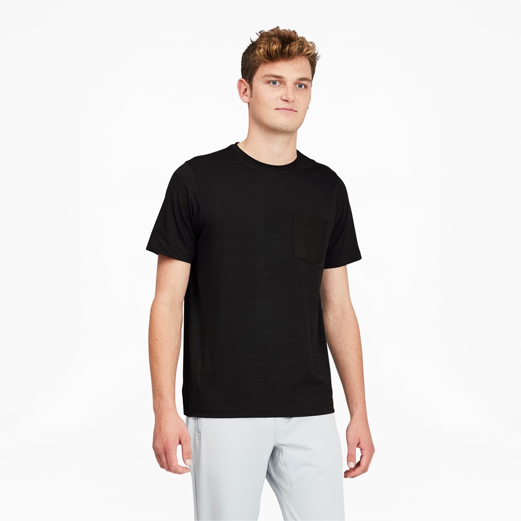 Puma EGW CLOUDSPUN Pushcart Pocket Løbe T-shirt Herre Sort | 029185RKV