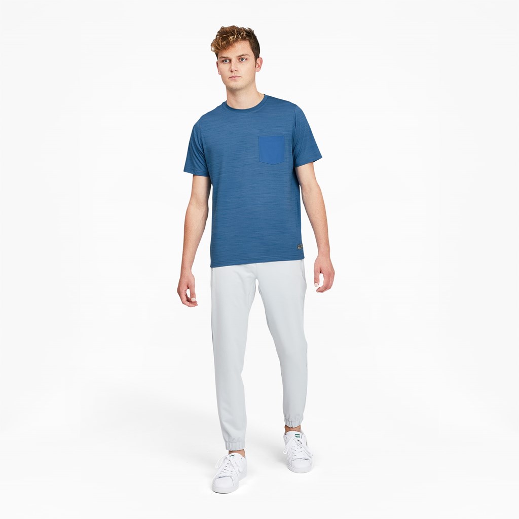 Puma EGW CLOUDSPUN Pushcart Pocket Løbe T-shirt Herre Blå | 278930KSO