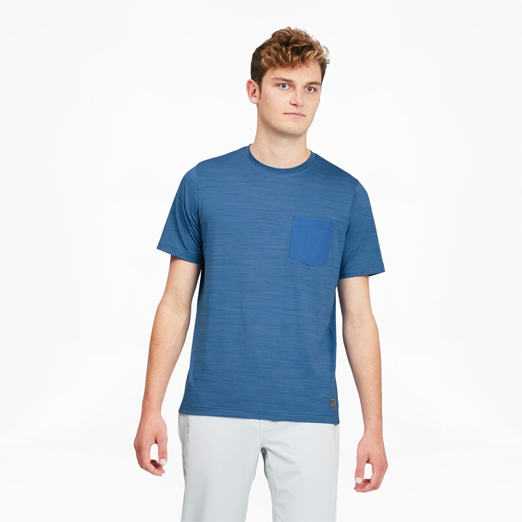 Puma EGW CLOUDSPUN Pushcart Pocket Løbe T-shirt Herre Blå | 278930KSO