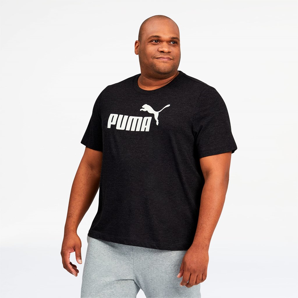 Puma Essentials Heathe BT Løbe T-shirt Herre Sort | 768542UKN