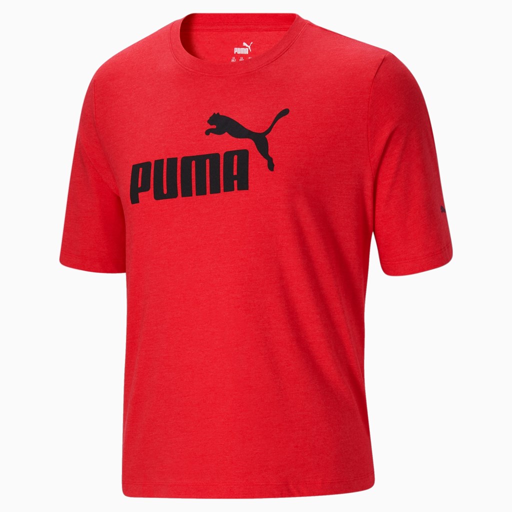 Puma Essentials Heathe BT Løbe T-shirt Herre Rød | 958724CXS