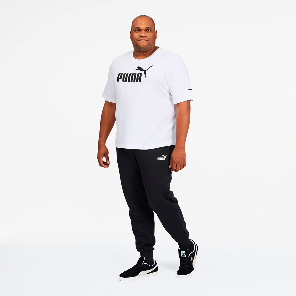 Puma Essentials Logo BT Løbe T-shirt Herre Hvide | 026593LUN