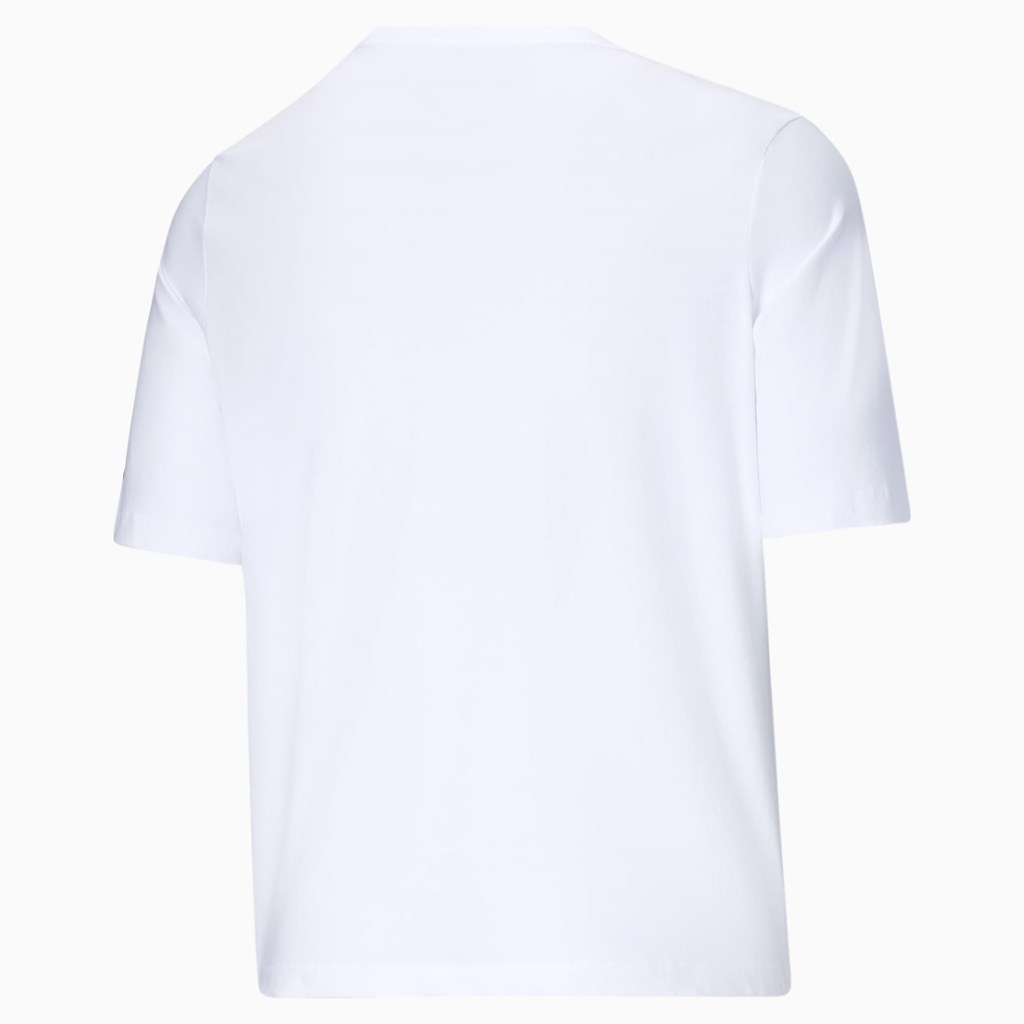 Puma Essentials Logo BT Løbe T-shirt Herre Hvide | 026593LUN