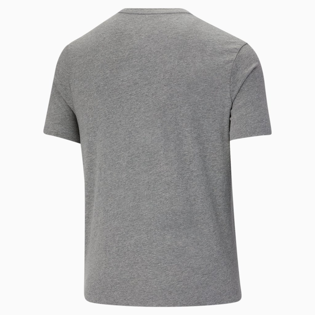 Puma Essentials Logo BT Løbe T-shirt Herre Medium Gray Heather | 367528BLR