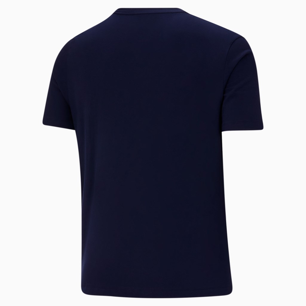 Puma Essentials Logo BT Løbe T-shirt Herre Peacoat | 719506HJA