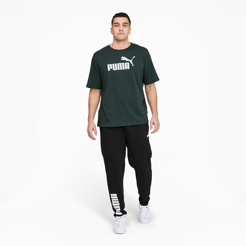 Puma Essentials Logo BT Løbe T-shirt Herre Grøn Hvide | 904136XGY