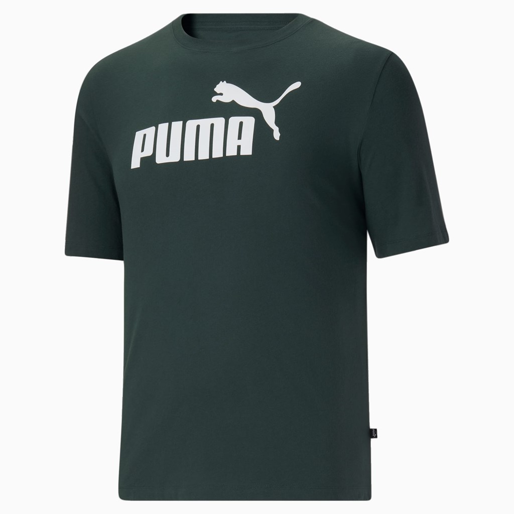 Puma Essentials Logo BT Løbe T-shirt Herre Grøn Hvide | 904136XGY