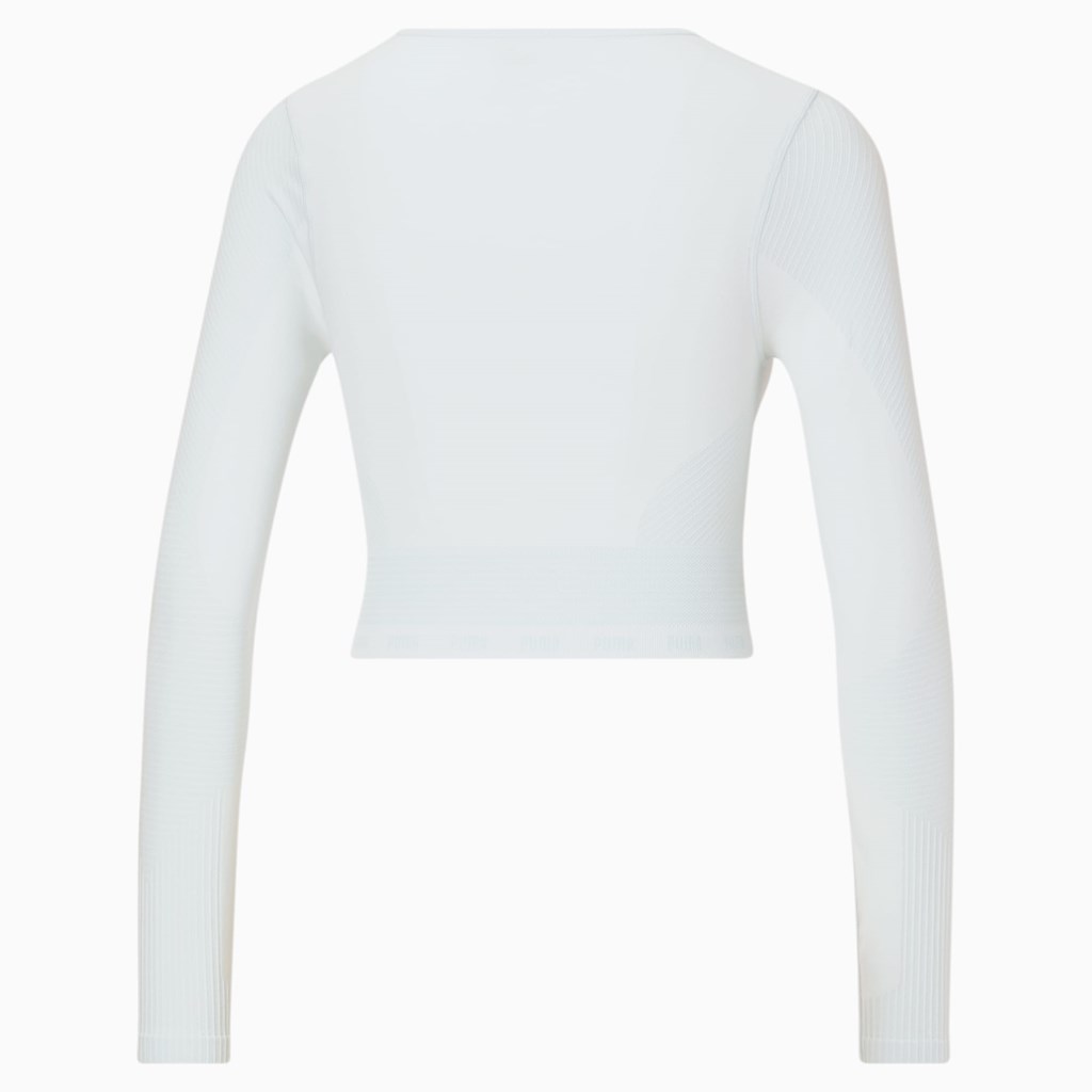 Puma FORMKNIT SEAMLESS Long Sleeve Trænings Løbe T-shirt Dame Blå Hvide | 714380MPX