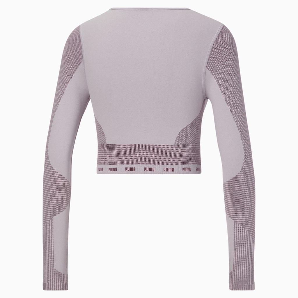 Puma FORMKNIT SEAMLESS Long Sleeve Trænings Løbe T-shirt Dame Lavendel | 874125ITA