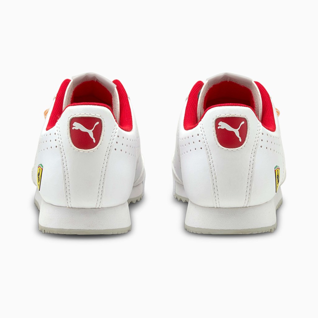 Puma Ferrari Roma Via Perf JR Sneakers Drenge Hvide Hvide | 712308IKM