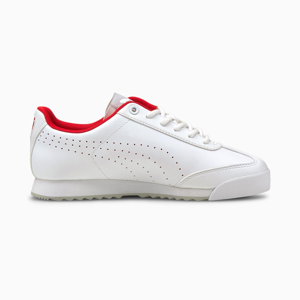 Puma Ferrari Roma Via Perf JR Sneakers Drenge Hvide Hvide | 712308IKM