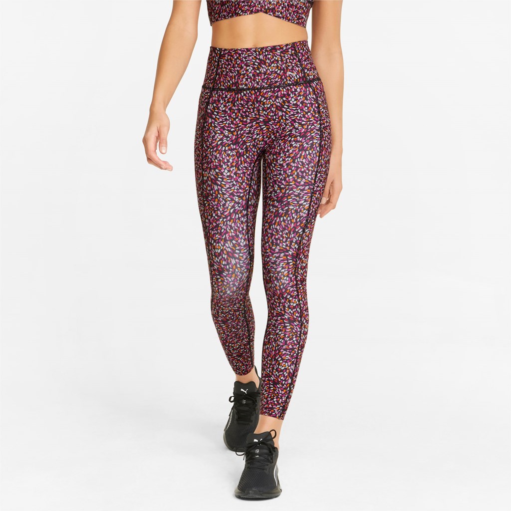 Puma Forever Luxe Graphic Trænings Leggings Dame Sort | 904367BEA