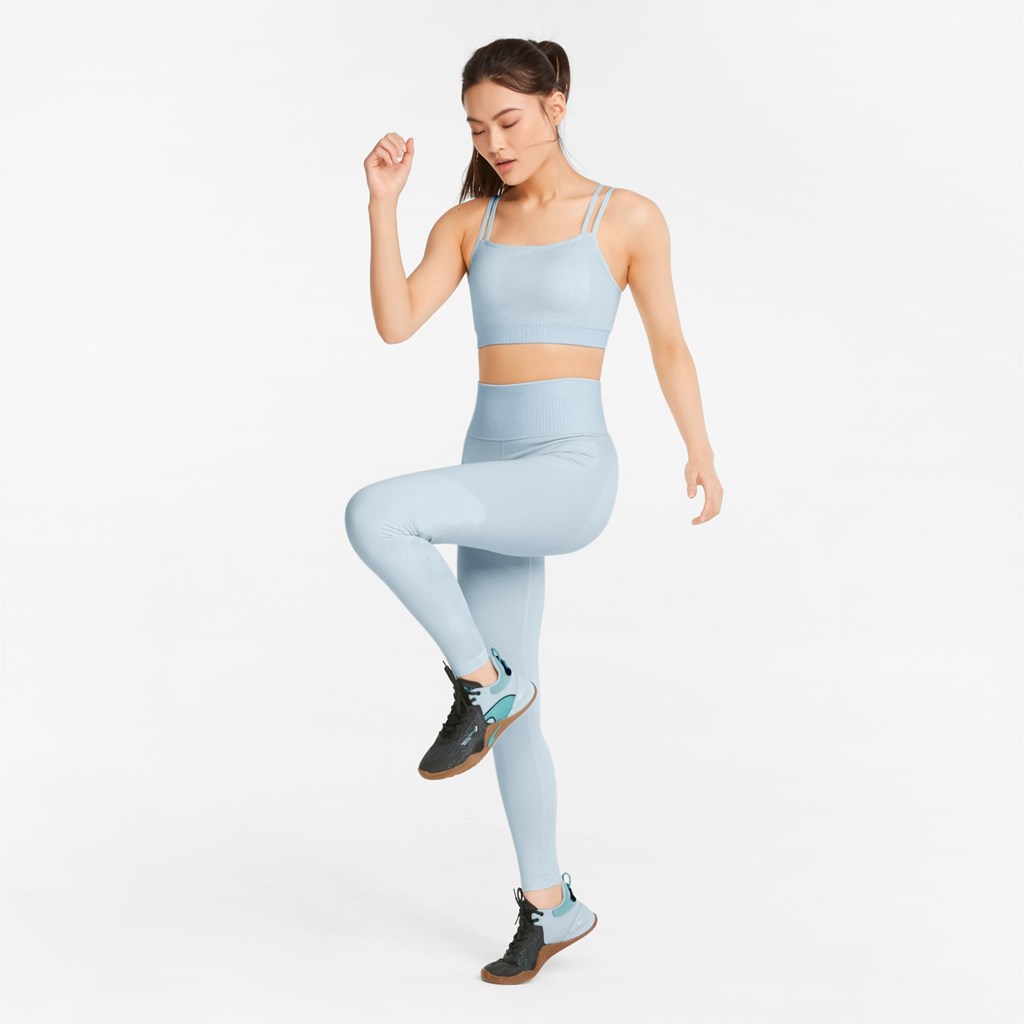 Puma FormKnit Seamless High Talje 7/8 Trænings Leggings Dame Blå Hvide | 526418PTZ