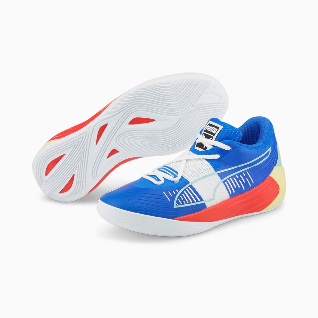 Puma Fusion Nitro Basketball Sko Dame Bluemazing / Sunblaze | 865194DQV