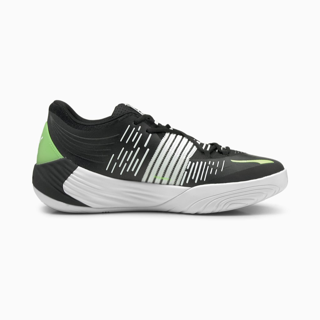 Puma Fusion Nitro Basketball Sko Dame Sort Grøn | 135280RZT