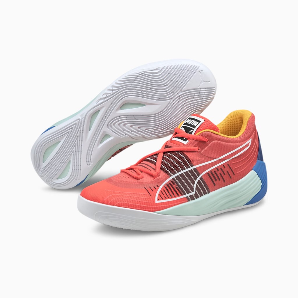 Puma Fusion Nitro Basketball Sko Dame Sunblaze / Bluemazing | 704856NKI