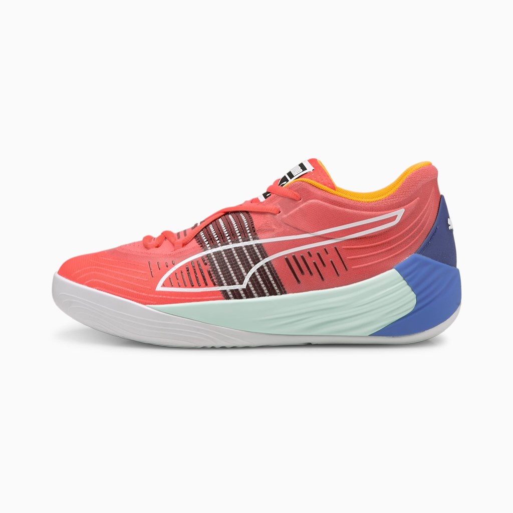 Puma Fusion Nitro Basketball Sko Dame Sunblaze / Bluemazing | 704856NKI