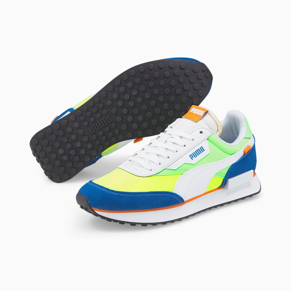 Puma Future Rider Play On Sneakers Herre Hvide Kongeblå | QX9610842