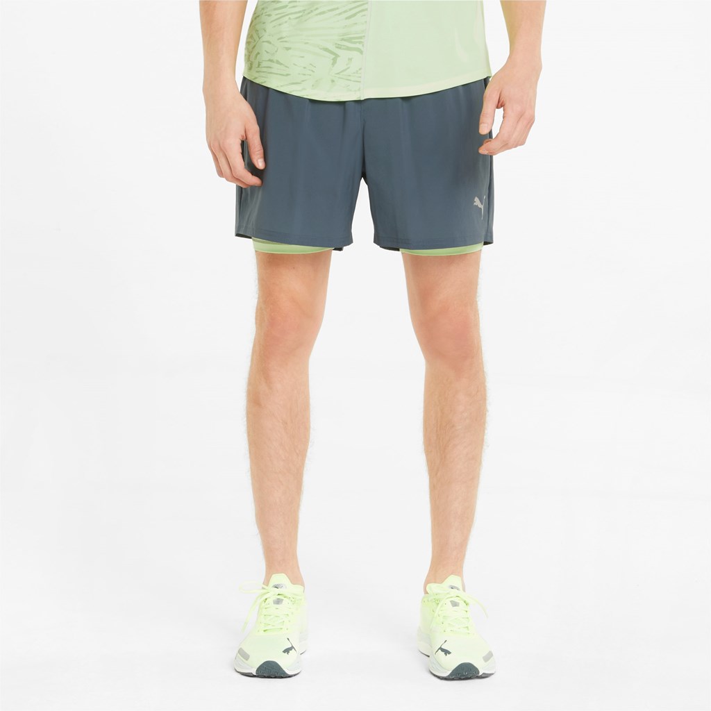 Puma Graphic 2-In-1 5” Løbe Shorts Herre Mørkelyse | 594028MDN