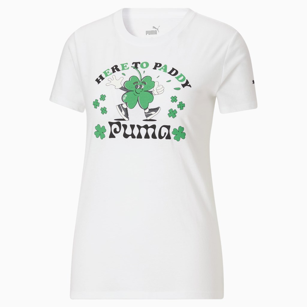 Puma Here to Paddy Løbe T-shirt Dame Hvide | 087534NTK