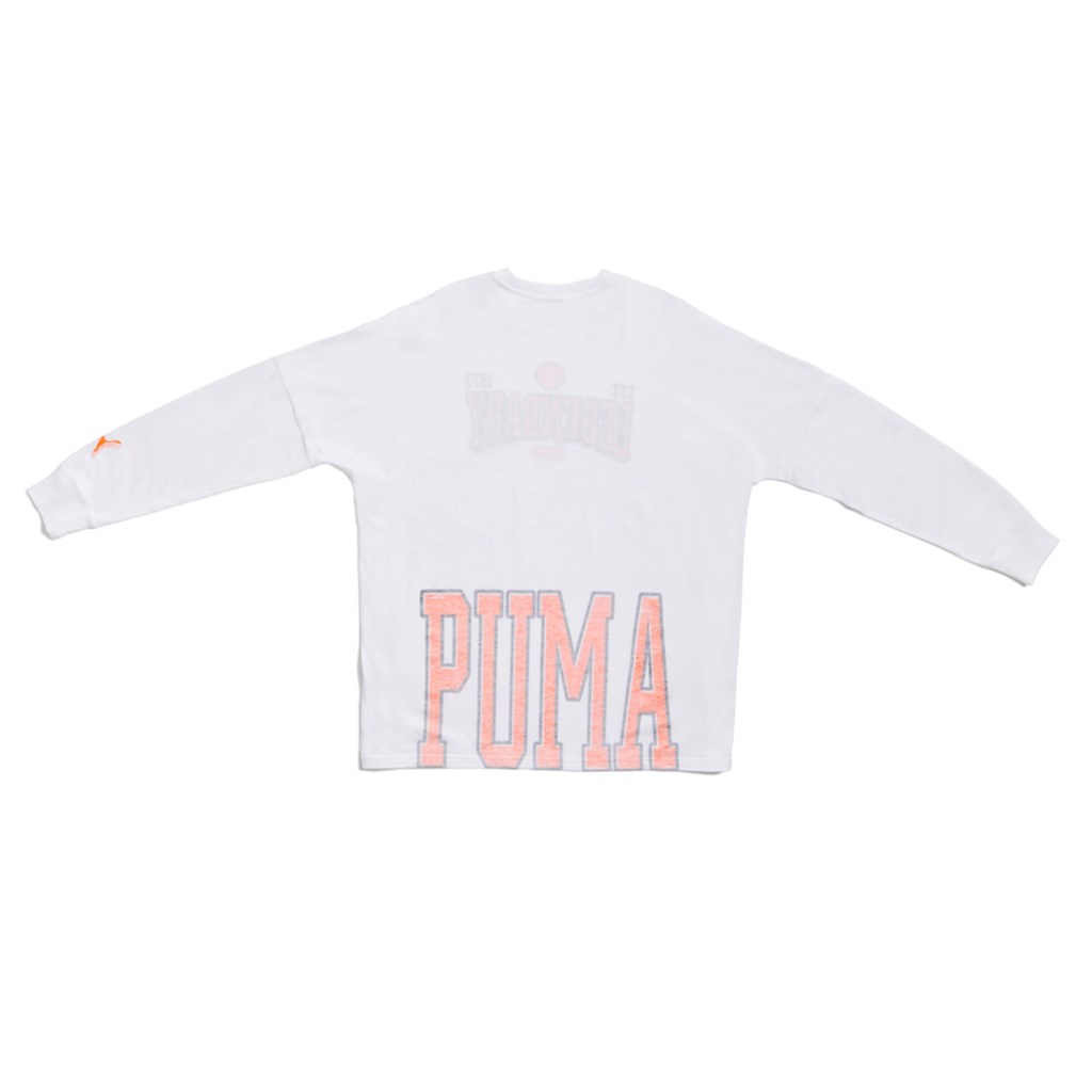 Puma High Court Justice Long Sleeve Basketball Løbe T-shirt Dame Hvide | 390514KEC