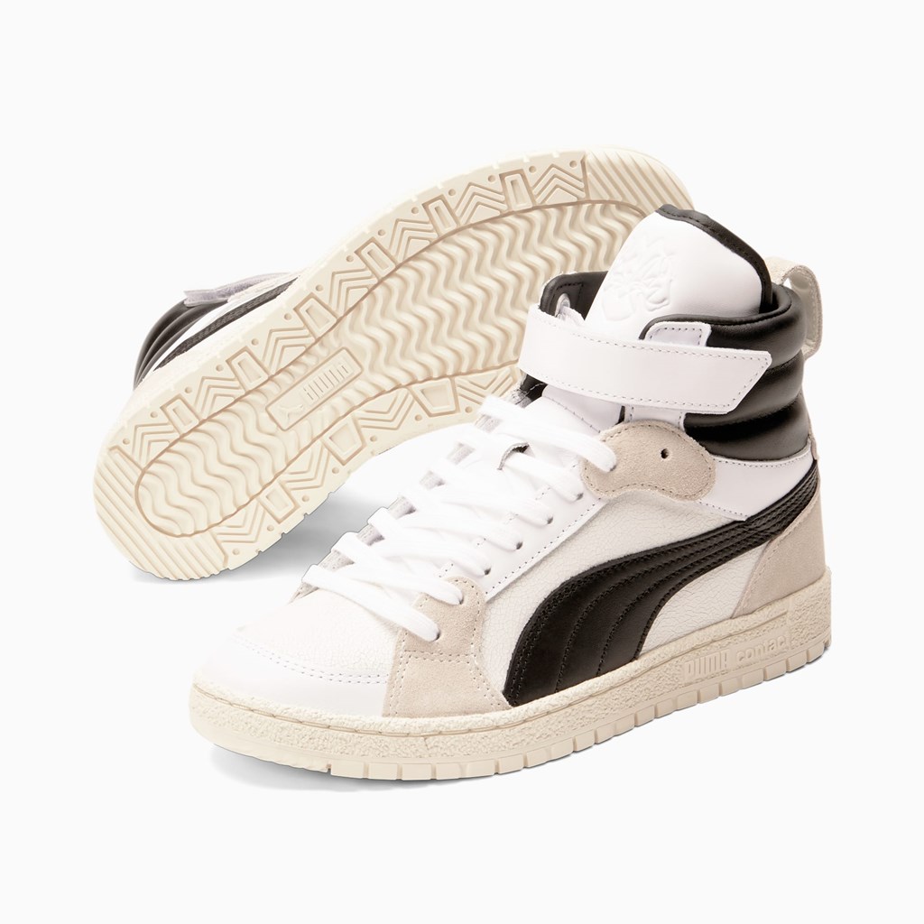 Puma High Court Regal Ralph Sampson Mid Sneakers Dame Hvide Sort | MD2619345