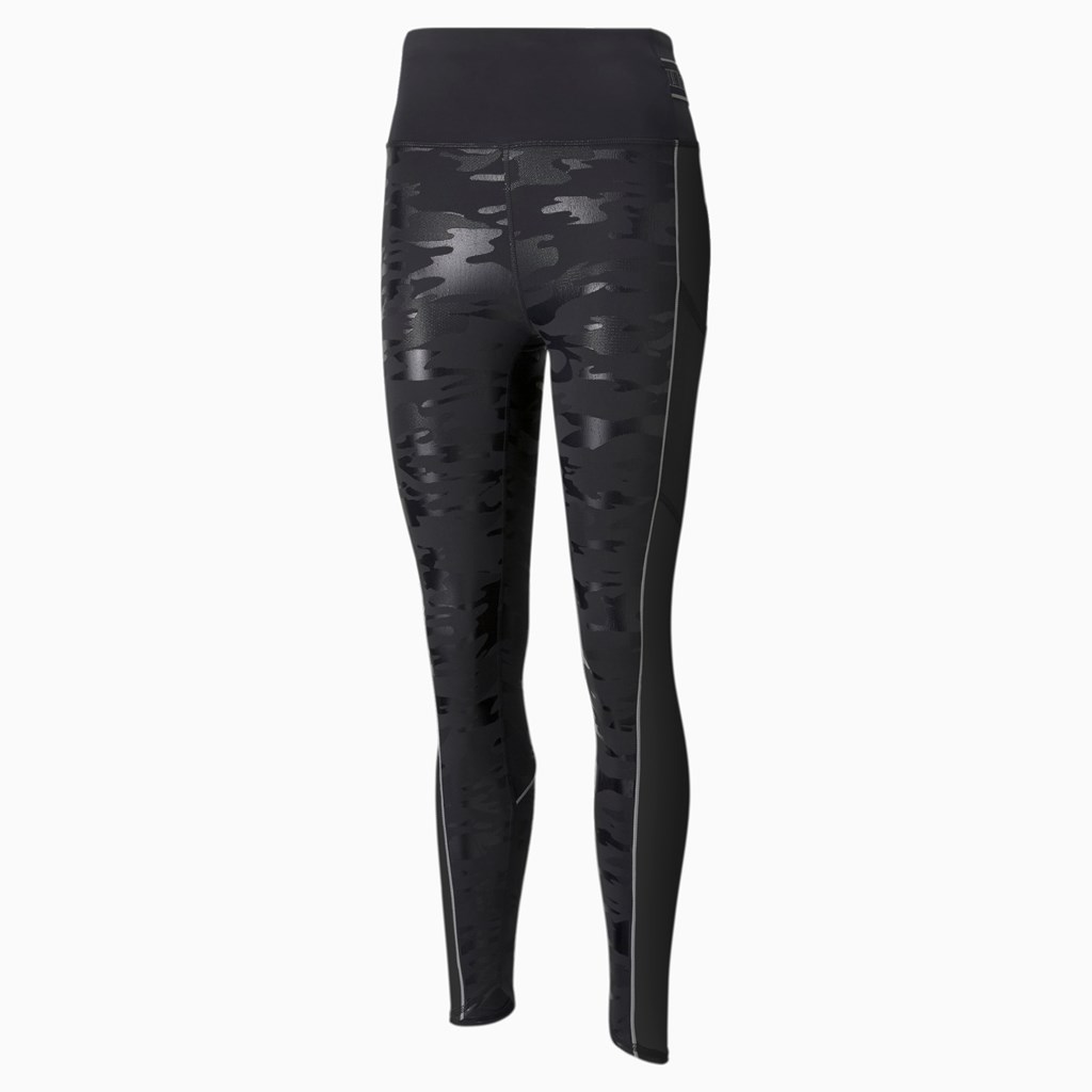 Puma High Shine High Waisted 7/8 Løbe Leggings Dame Sort | 412896HUG