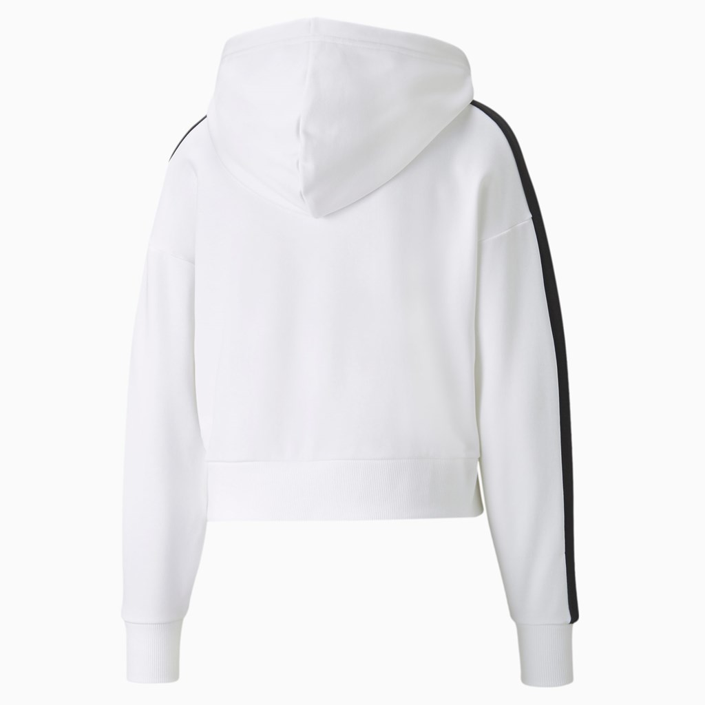 Puma Iconic T7 Cropped Hættetrøje Dame Hvide | 725410DHP