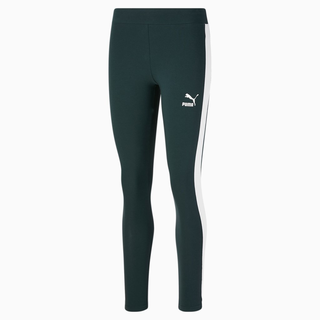 Puma Iconic T7 Leggings Dame Grøn | 210489VFX