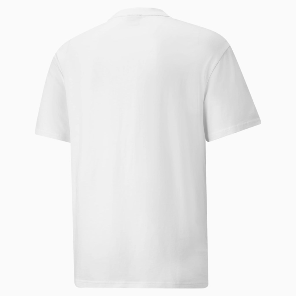 Puma King Logo Løbe T-shirt Herre Hvide | 564091IGP