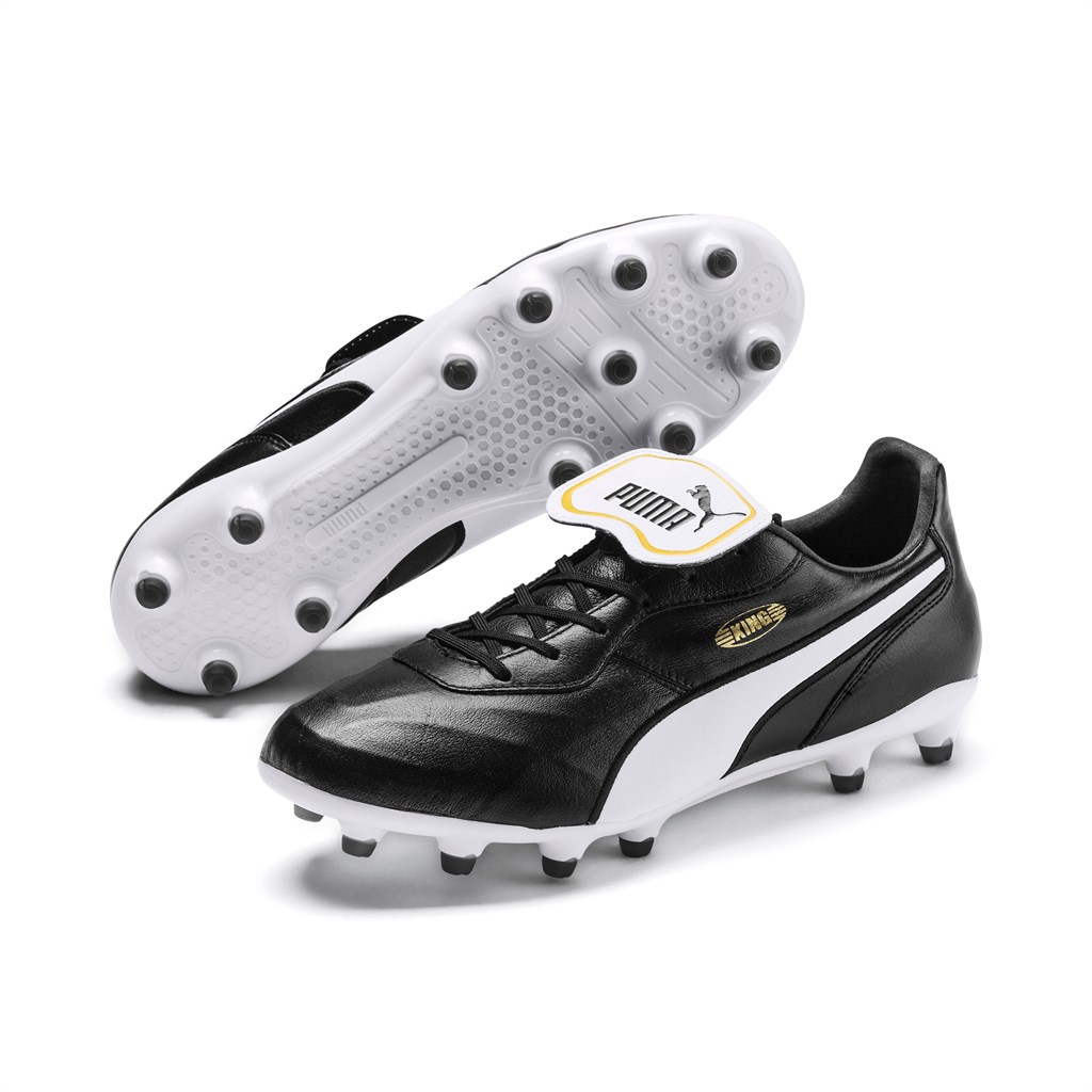 Puma King Top FG Fodboldstøvler Dame Sort Hvide | LD0279368