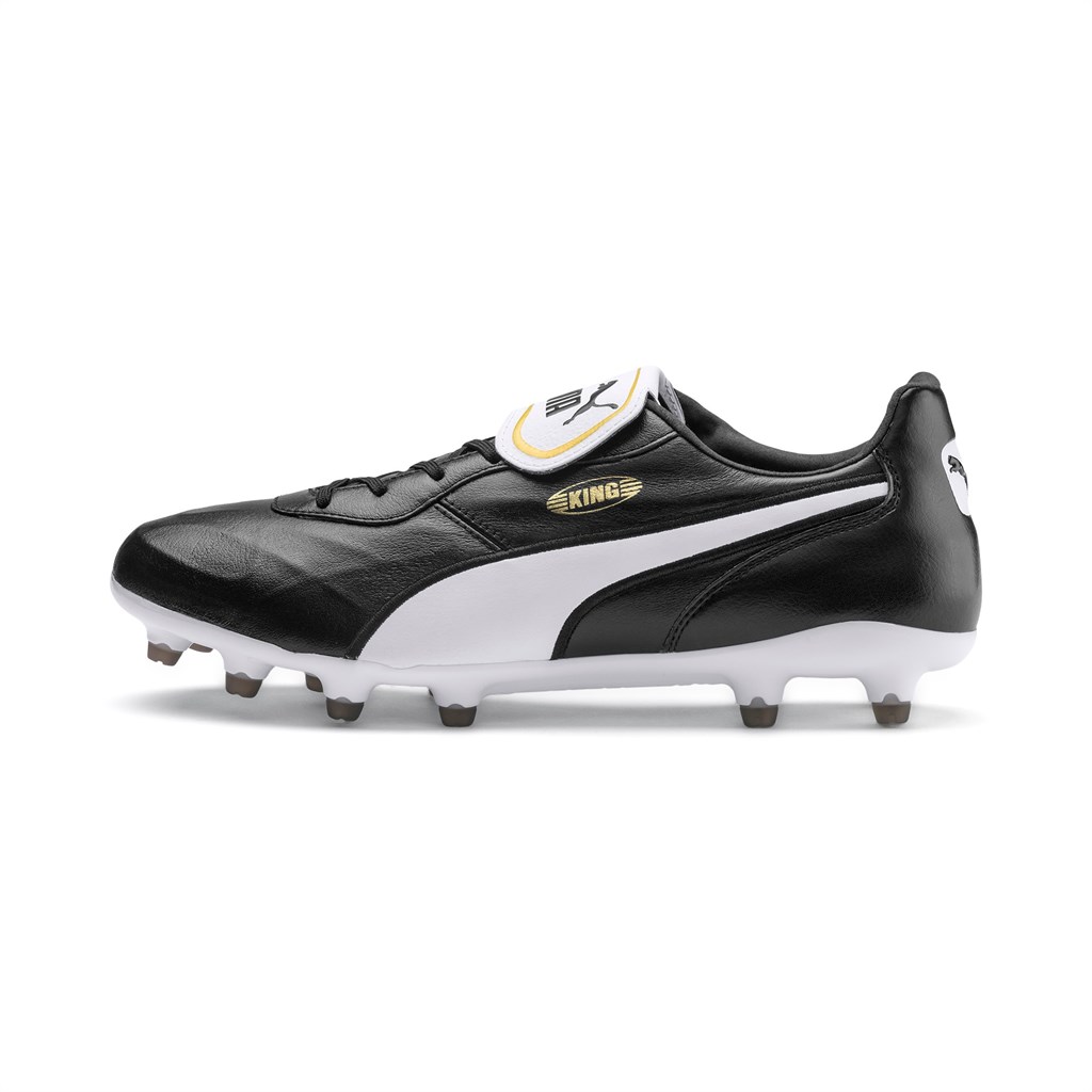 Puma King Top FG Fodboldstøvler Dame Sort Hvide | LD0279368